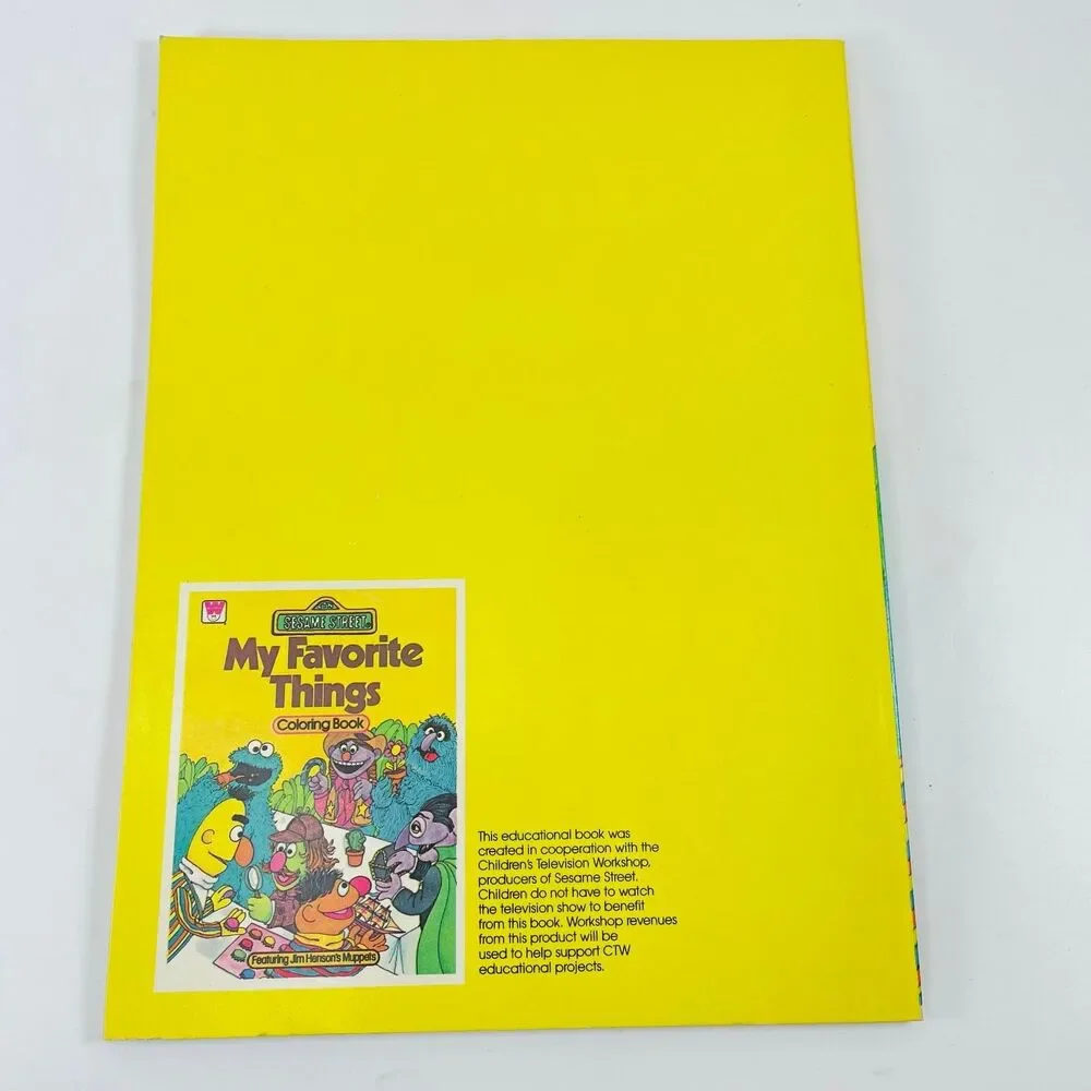 My Favorite Things Sesame Street Coloring Book 1979 Swanson Whitman Uncolored